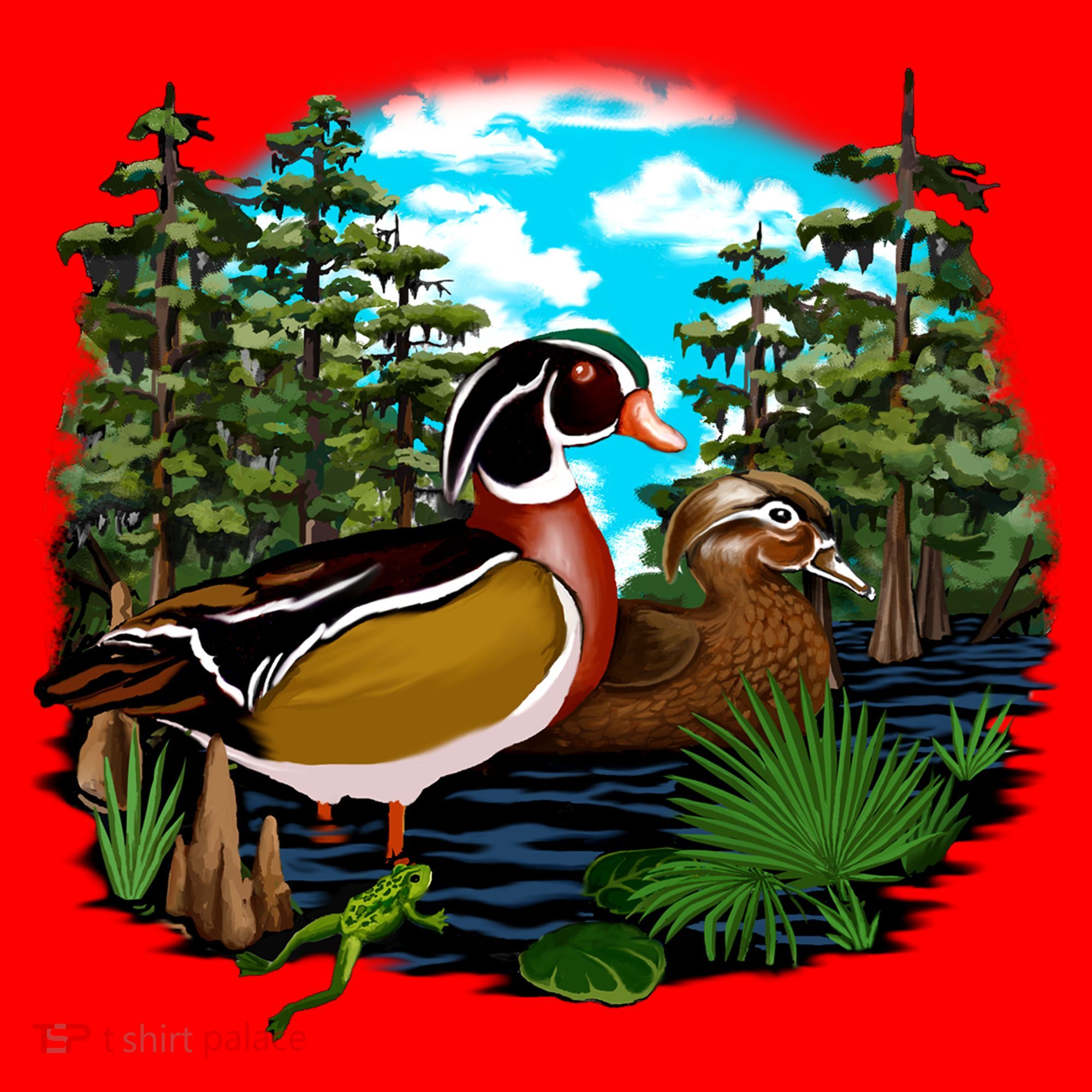 Wildlife - Ducks Portrait Santa Hat
