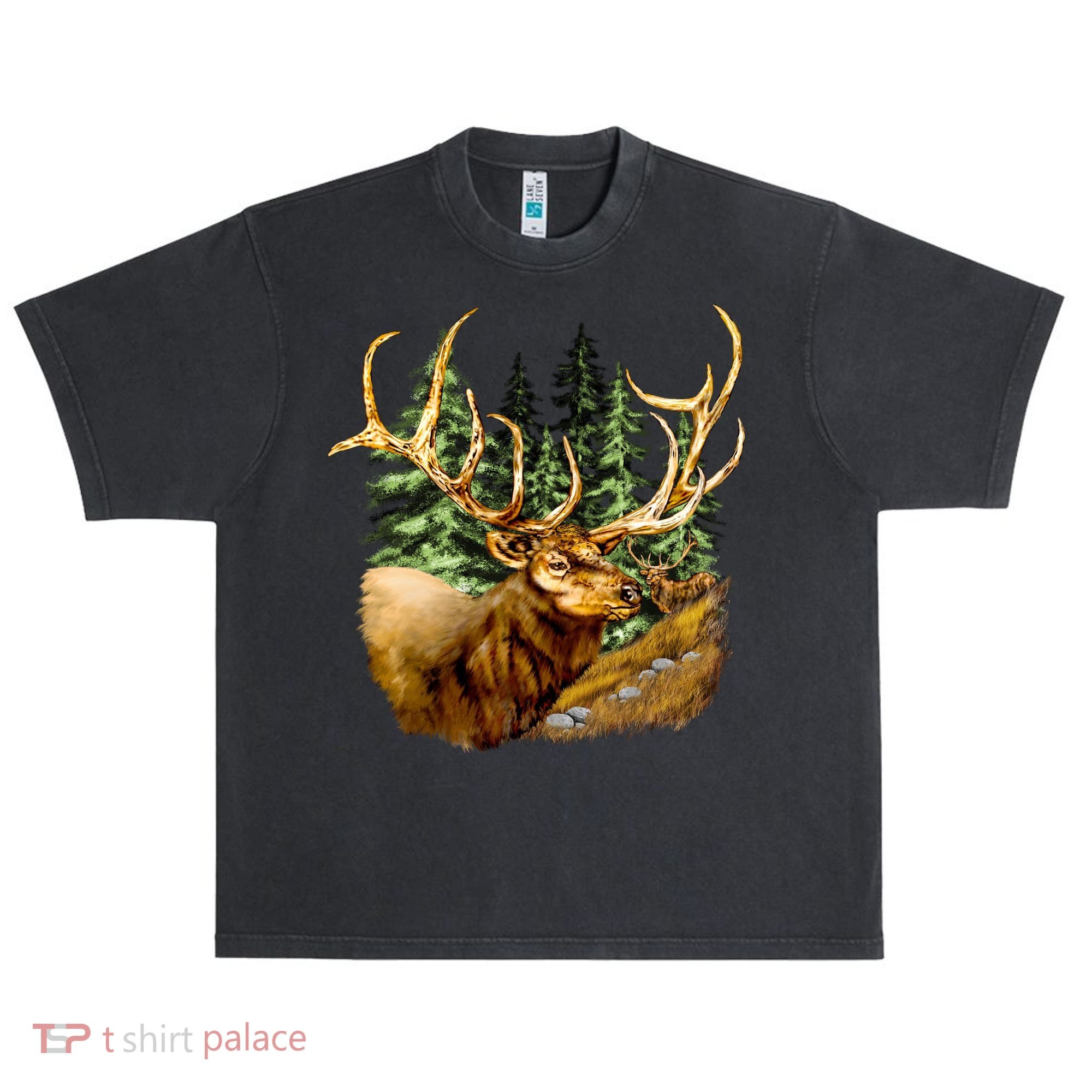 Wildlife - Elk Portrait Urban Oversized Heavyweight T-Shirt