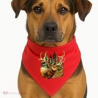 Wildlife - Elk Portrait USA-Made Doggie Bandana thumb 1