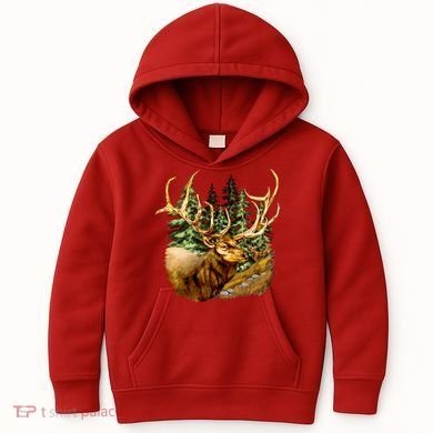Wildlife - Elk Portrait Kids Hoodie