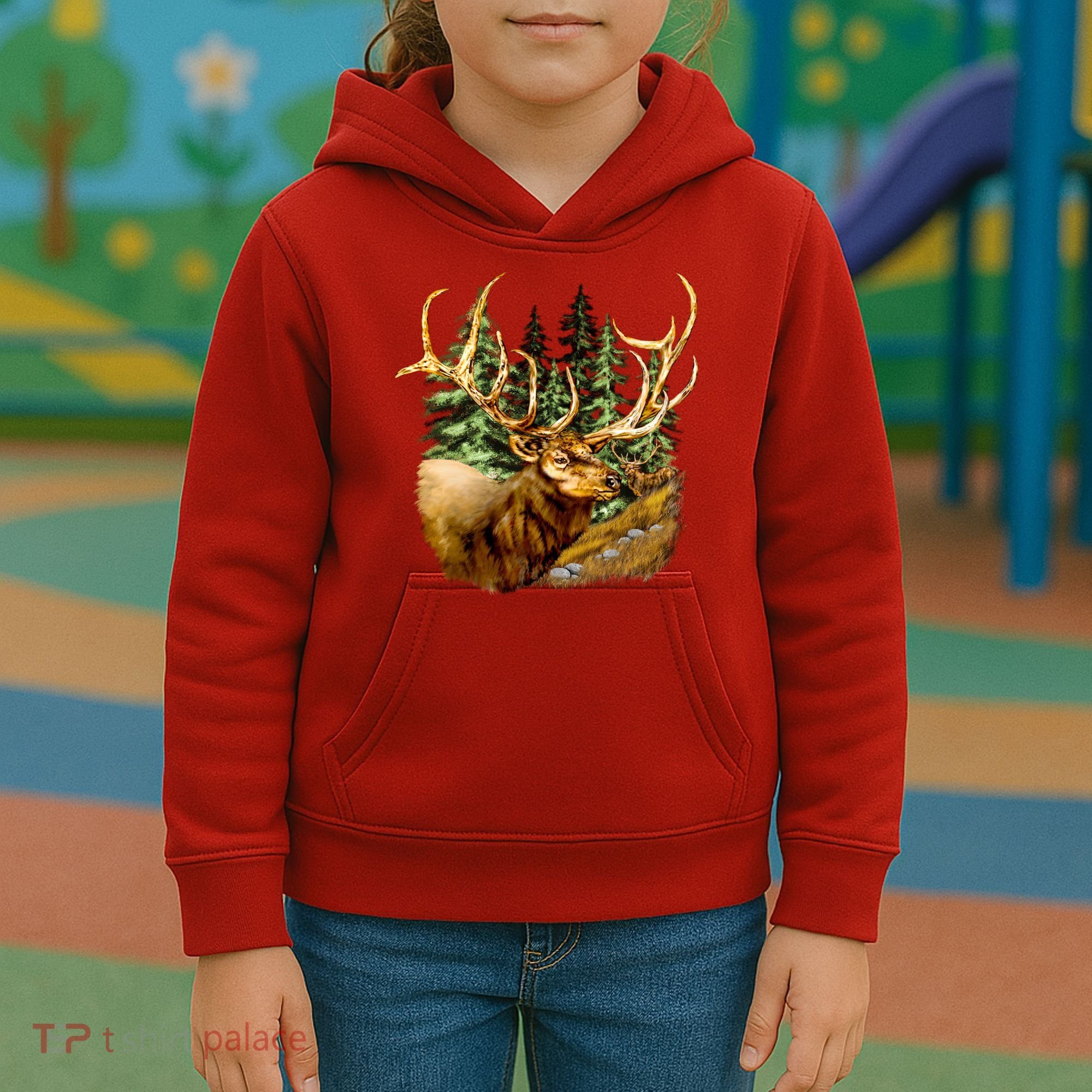 Wildlife - Elk Portrait Kids Hoodie