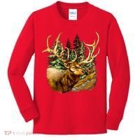 Wildlife - Elk Portrait Kids Long Sleeve Shirt thumb 0