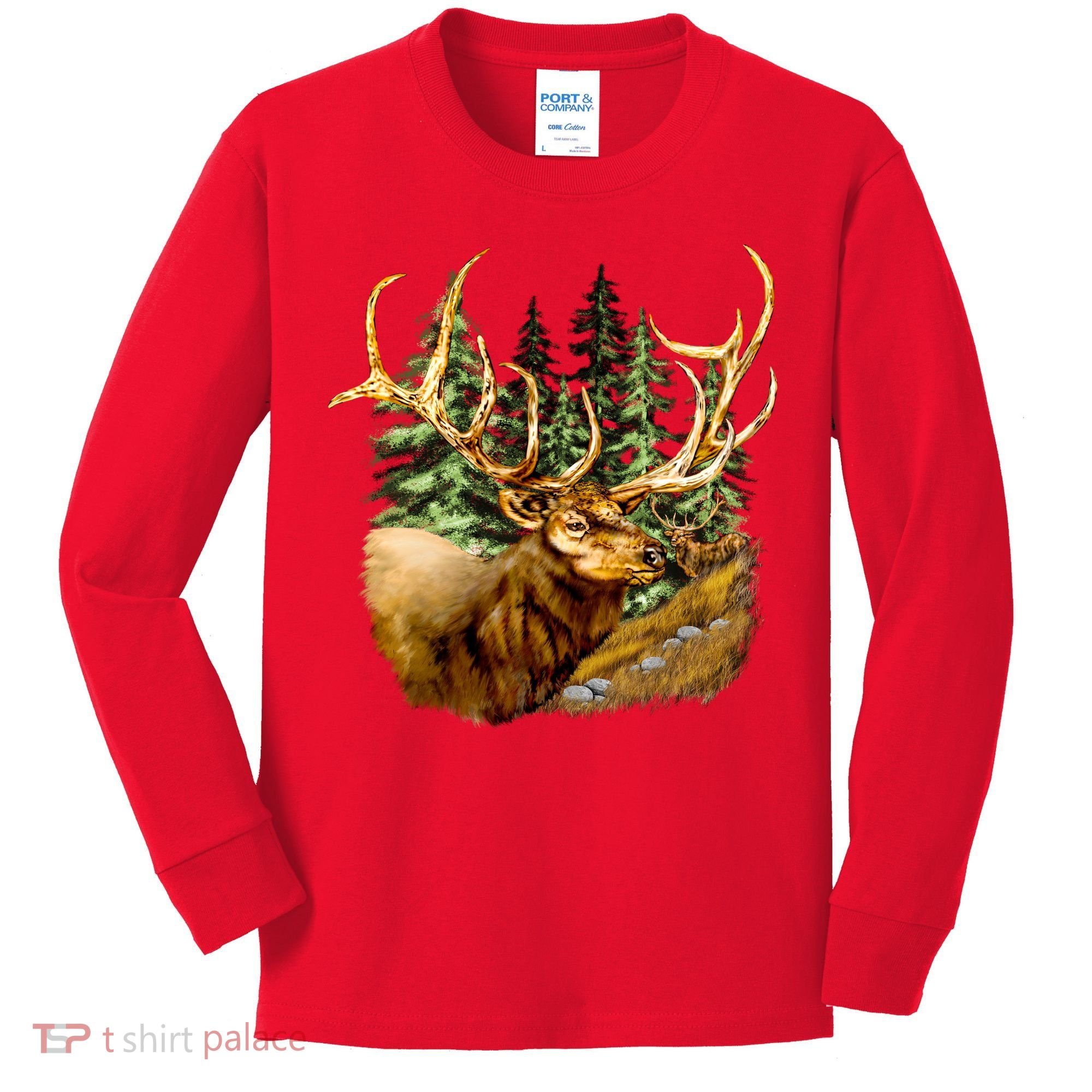 Wildlife - Elk Portrait Kids Long Sleeve Shirt
