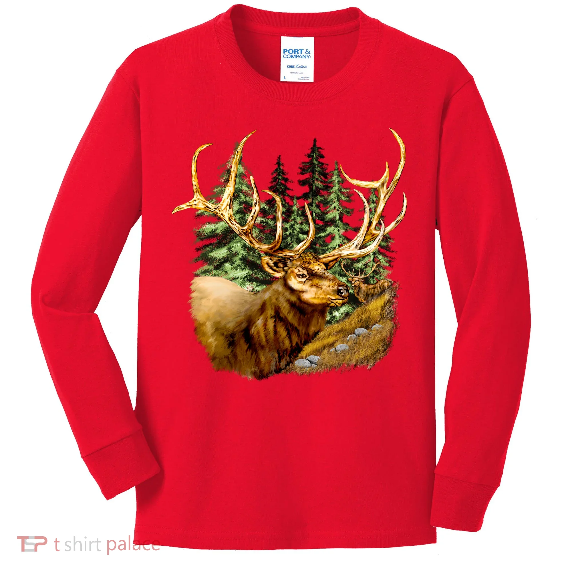Wildlife - Elk Portrait Kids Long Sleeve Shirt