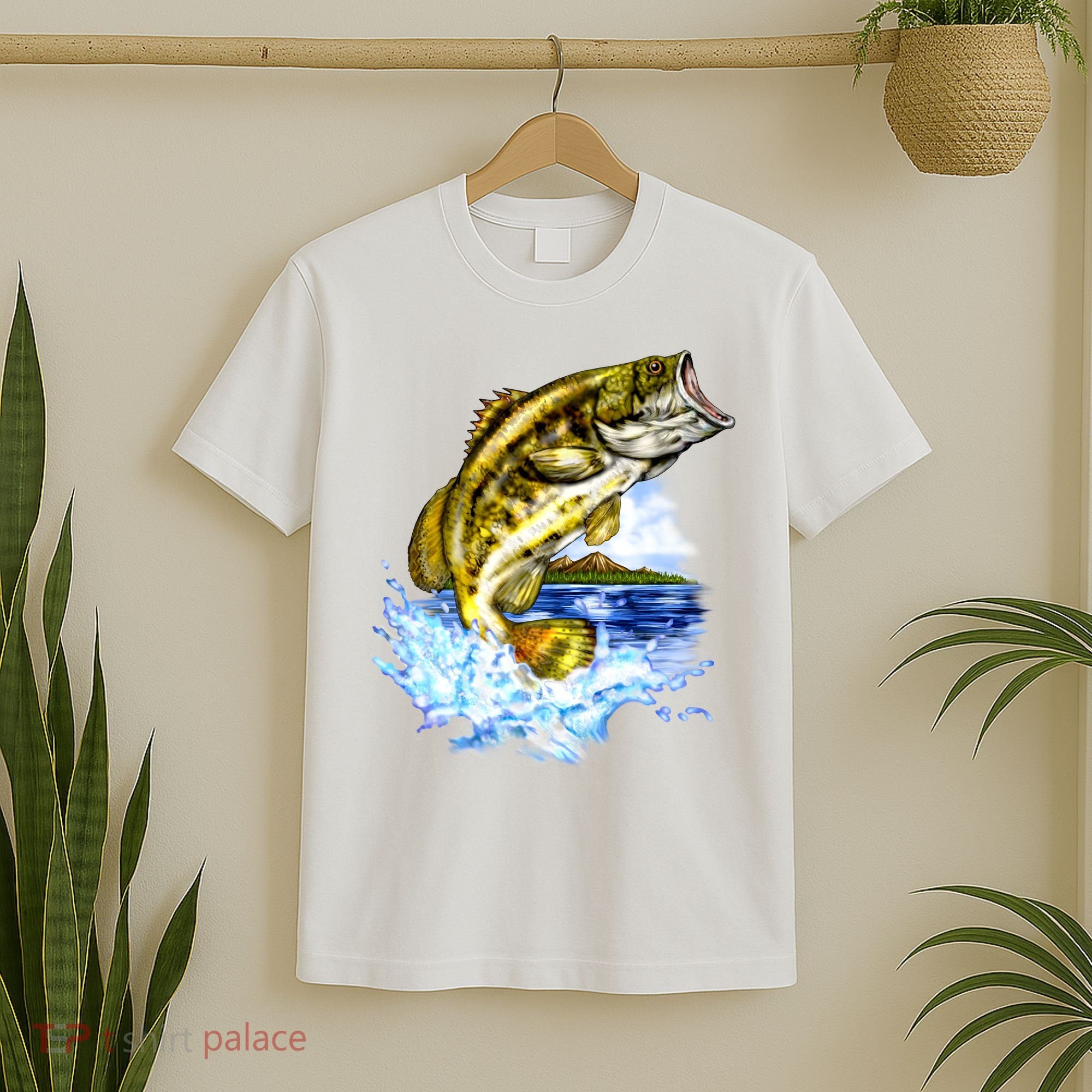 Wildlife - Fish Fishing Large Mouth Bass Portrait T-Shirt