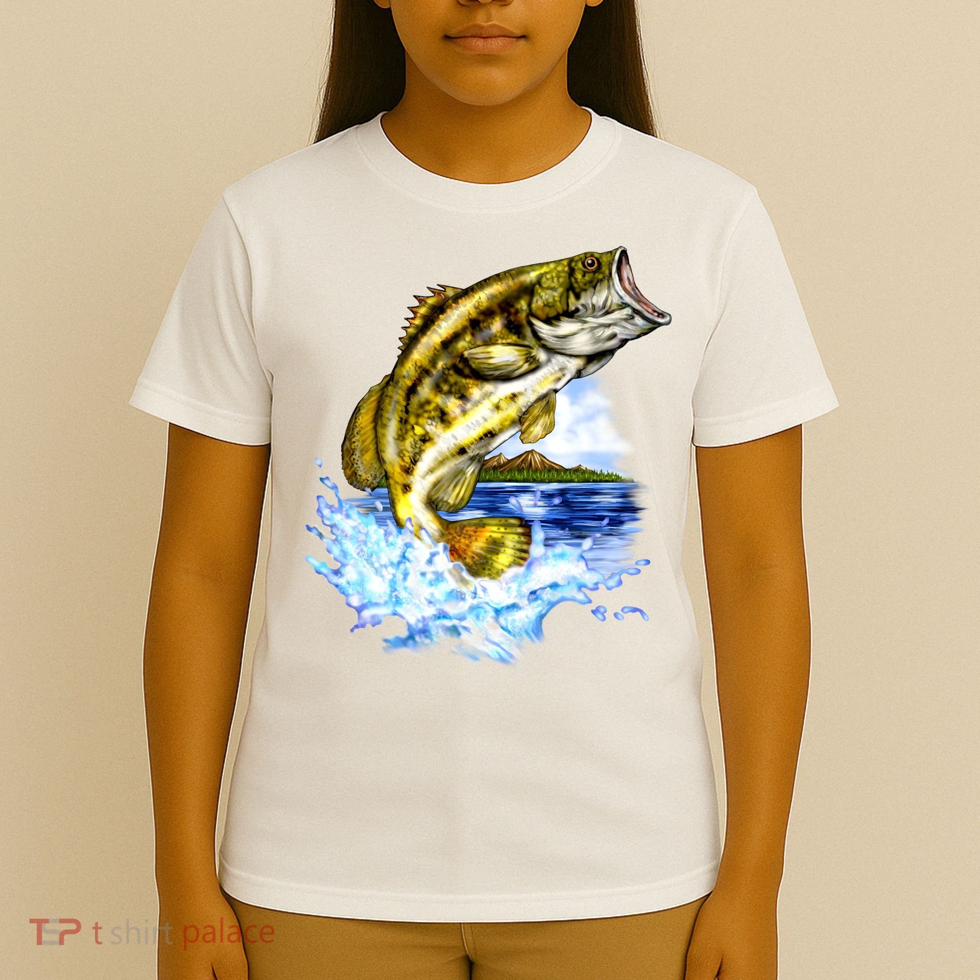 Wildlife - Fish Fishing Large Mouth Bass Portrait T-Shirt