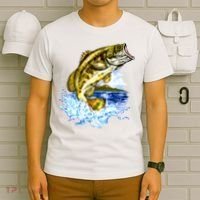 Wildlife - Fish Fishing Large Mouth Bass Portrait T-Shirt thumb 6