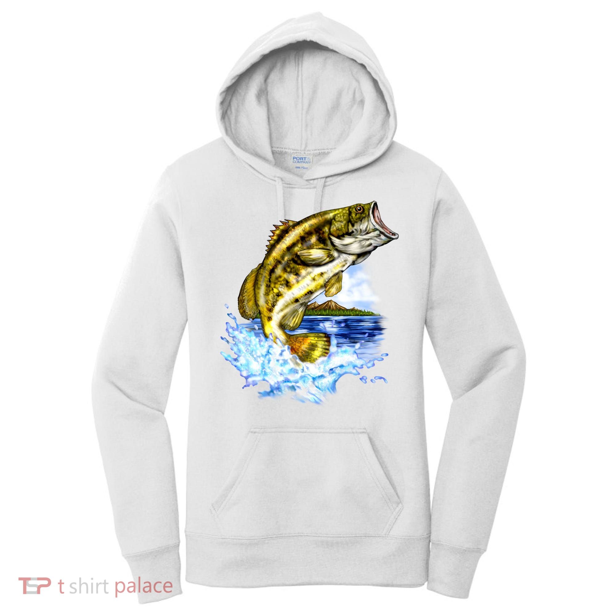 Wildlife - Fish Fishing Large Mouth Bass Portrait Women's Hoodie