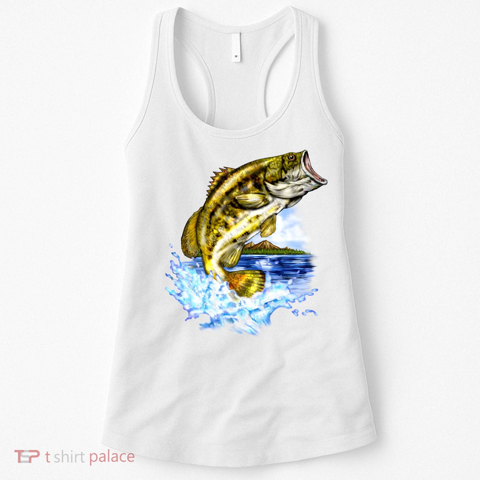 Wildlife - Fish Fishing Large Mouth Bass Portrait Women's Tank Top