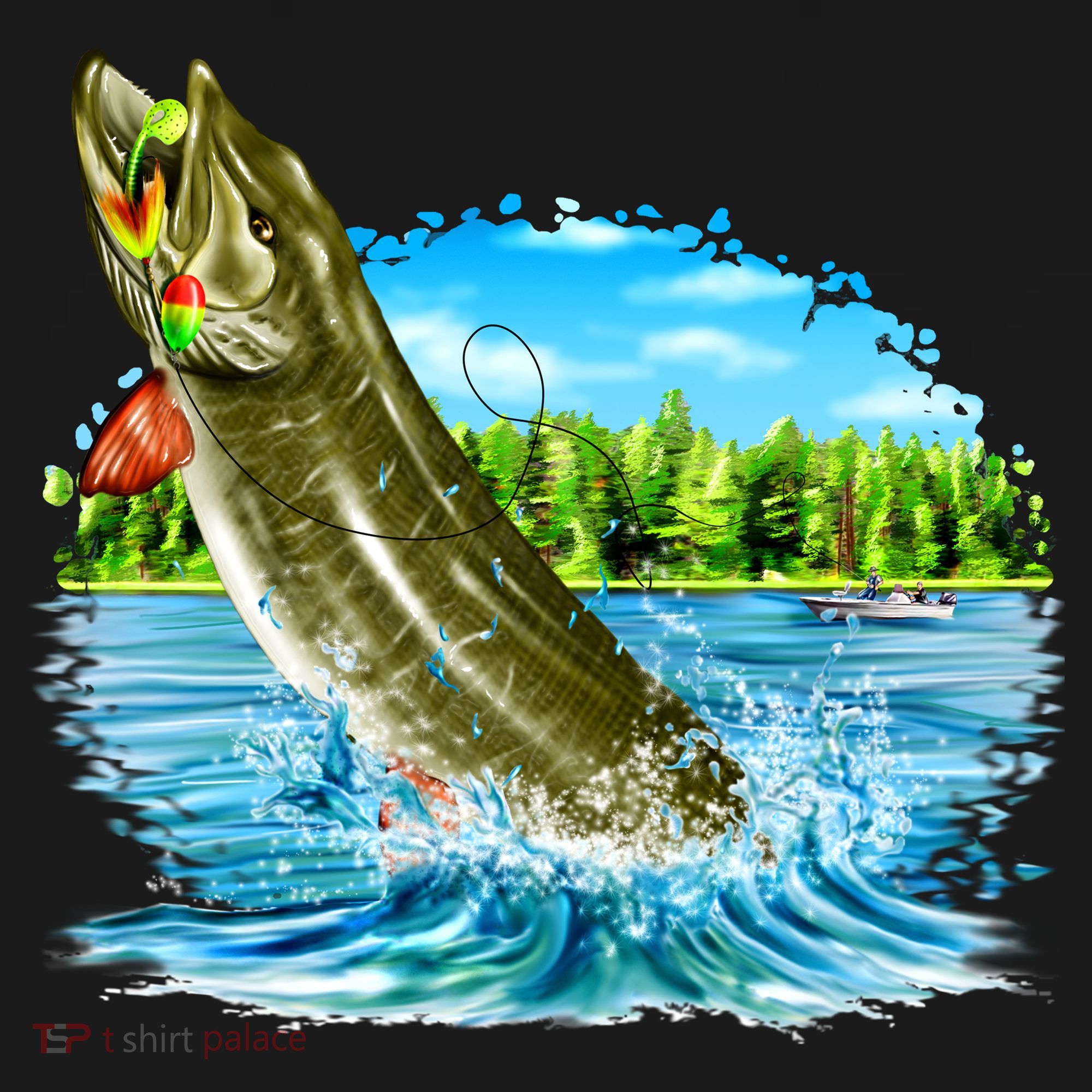 Wildlife - Fishing Muskie Fish Portrait Women's Hoodie