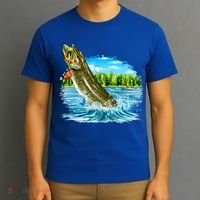 Wildlife - Fishing Muskie Fish Portrait T-Shirt thumb 3