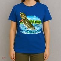 Wildlife - Fishing Muskie Fish Portrait T-Shirt thumb 4