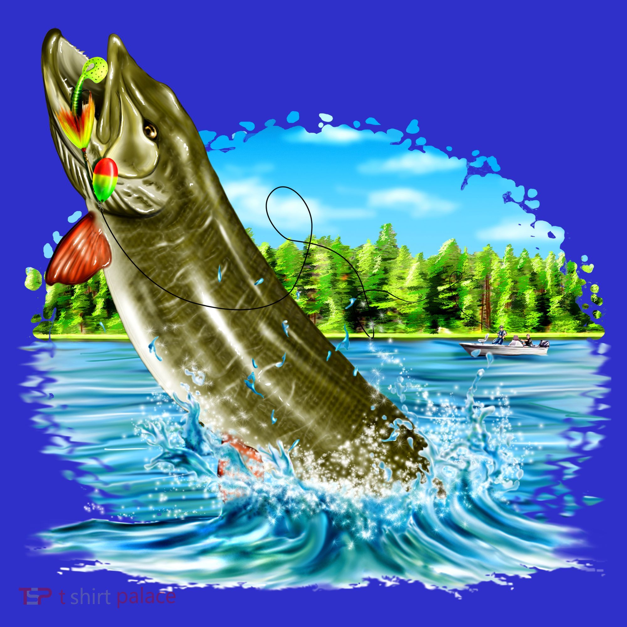 Wildlife - Fishing Muskie Fish Portrait T-Shirt