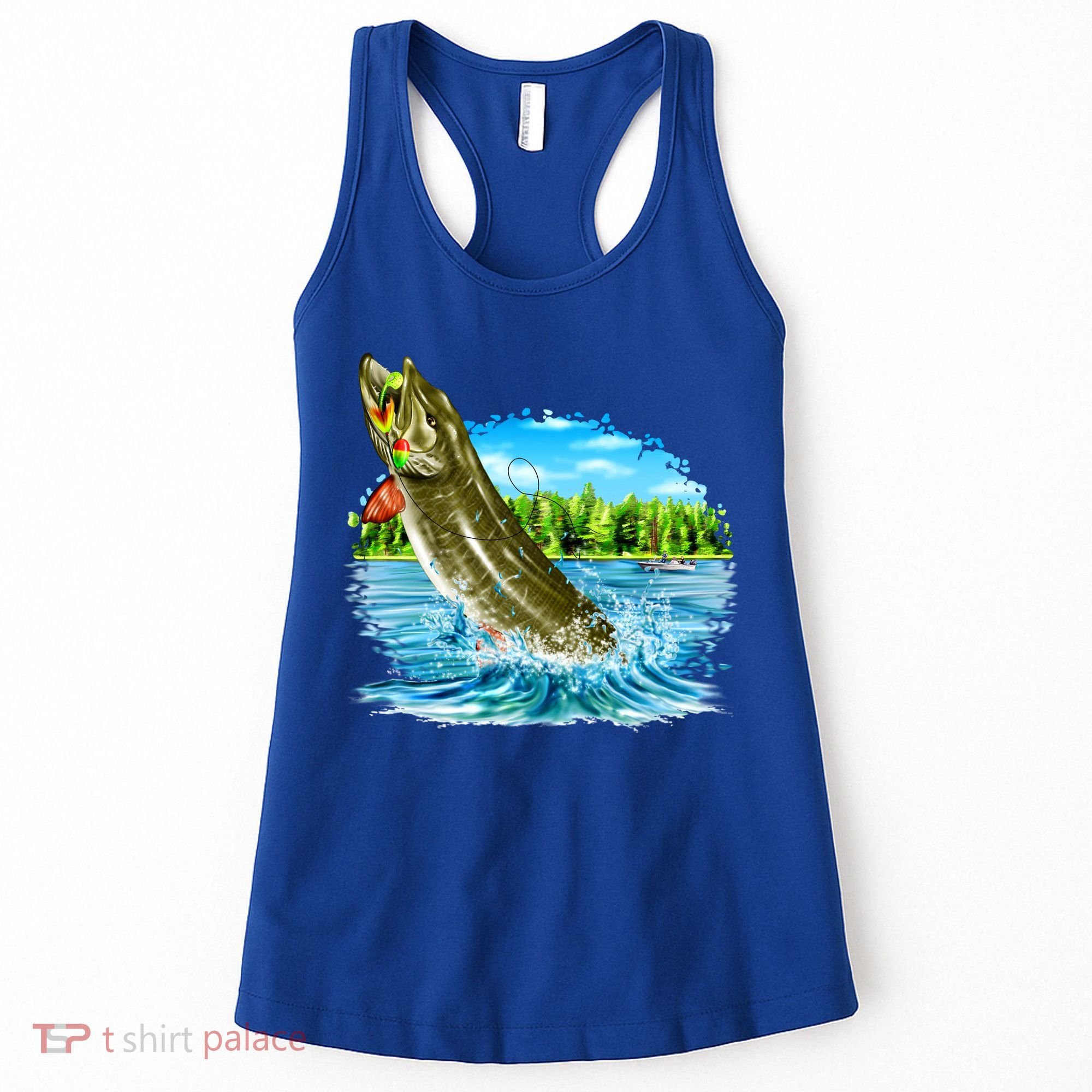 Wildlife - Fishing Muskie Fish Portrait Women's Tank Top