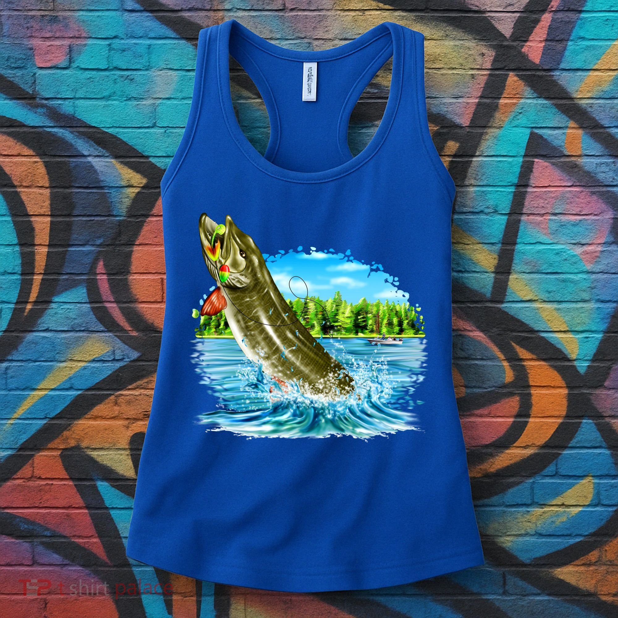 Wildlife - Fishing Muskie Fish Portrait Women's Tank Top