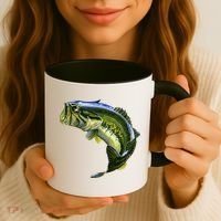 Wildlife - Large Mouth Bass Jumping Coffee Mug thumb 3