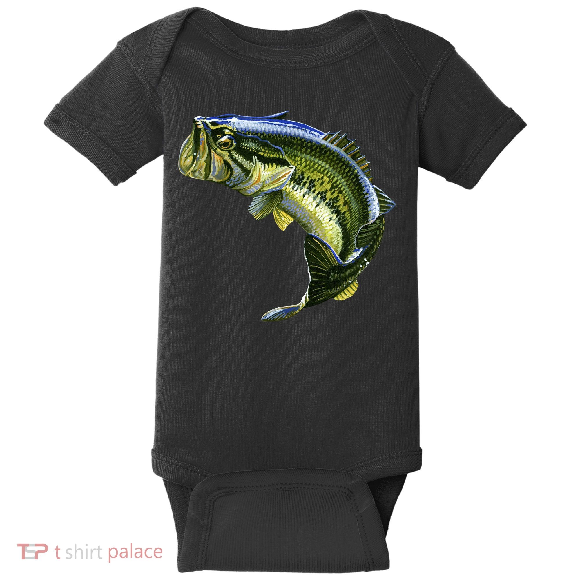 Wildlife - Large Mouth Bass Jumping Baby Bodysuit
