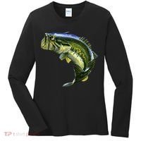 Wildlife - Large Mouth Bass Jumping Women's Long Sleeve Shirt thumb 0
