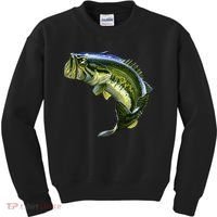 Wildlife - Large Mouth Bass Jumping Kids Sweatshirt thumb 0