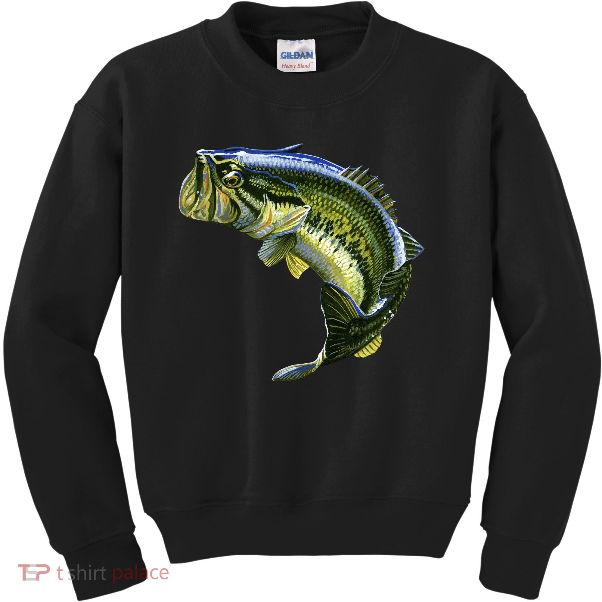 Wildlife - Large Mouth Bass Jumping Kids Sweatshirt