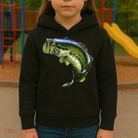 Wildlife - Large Mouth Bass Jumping Kids Hoodie thumb 3