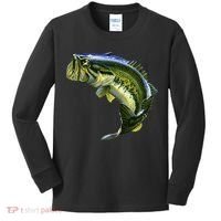 Wildlife - Large Mouth Bass Jumping Kids Long Sleeve Shirt thumb 0