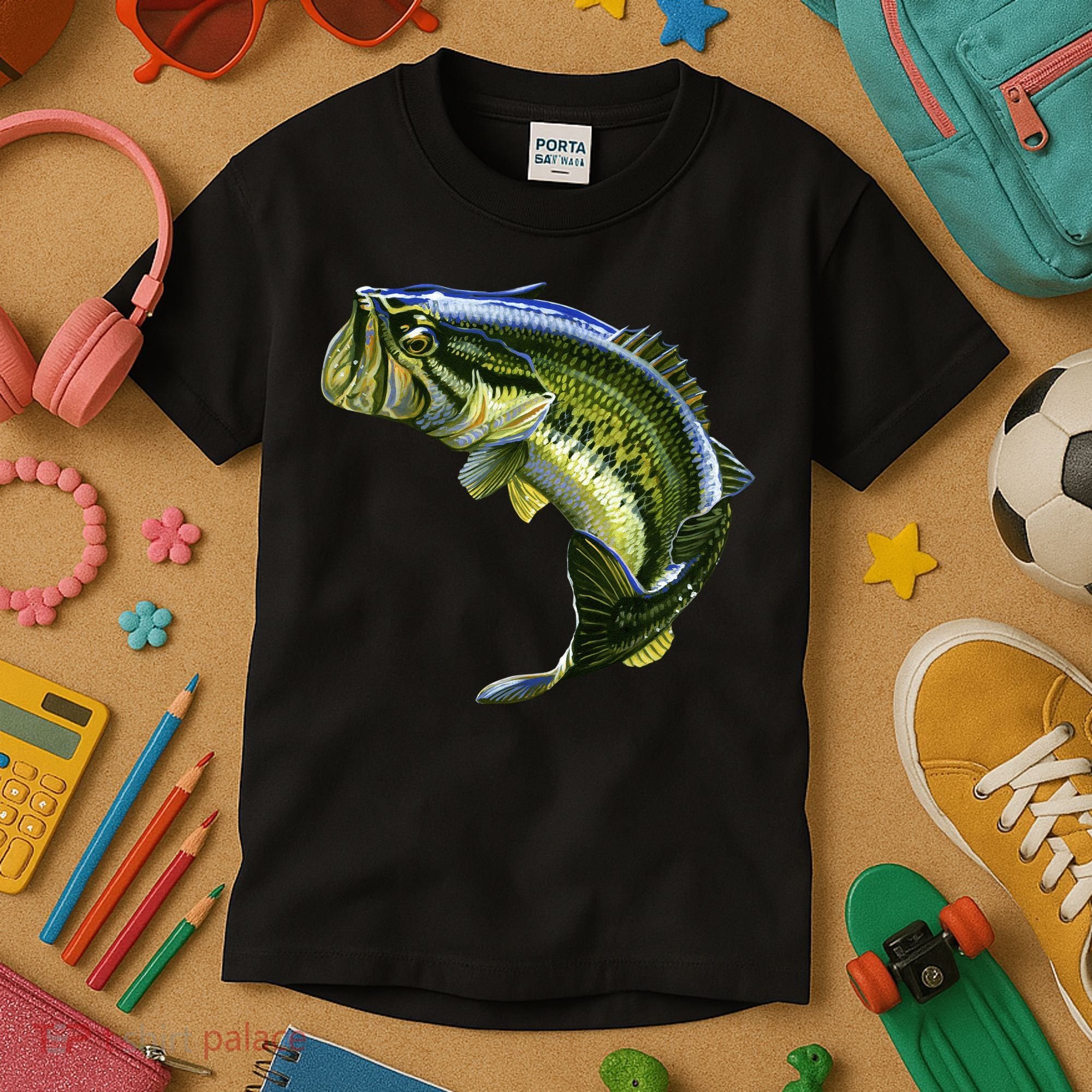 Wildlife - Large Mouth Bass Jumping Kids T-Shirt
