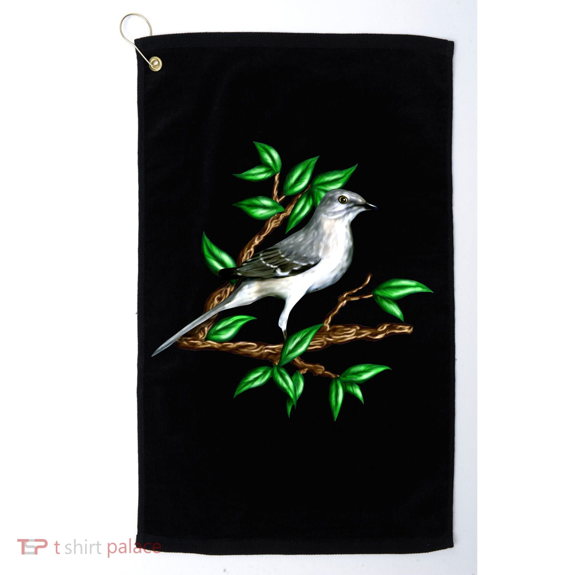 Wildlife - Mockingbird Posing Portrait Golf Towel
