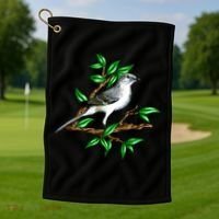 Wildlife - Mockingbird Posing Portrait Golf Towel thumb 1