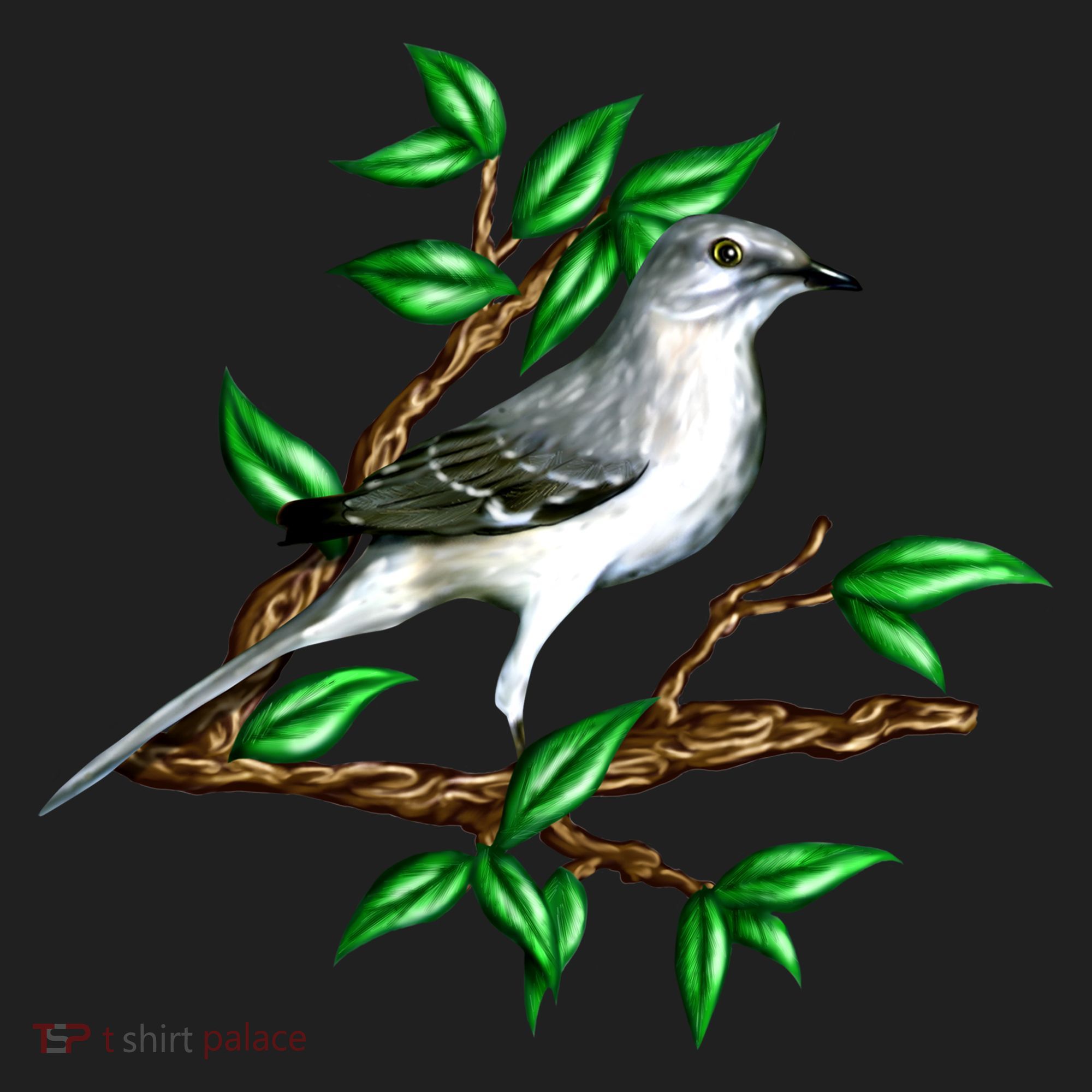 Wildlife - Mockingbird Posing Portrait Golf Towel