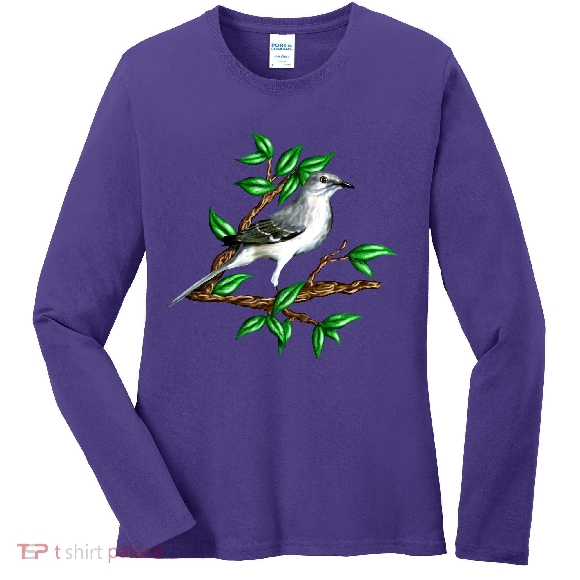 Wildlife - Mockingbird Posing Portrait Women's Long Sleeve Shirt