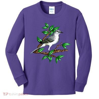 Wildlife - Mockingbird Posing Portrait Kids Long Sleeve Shirt
