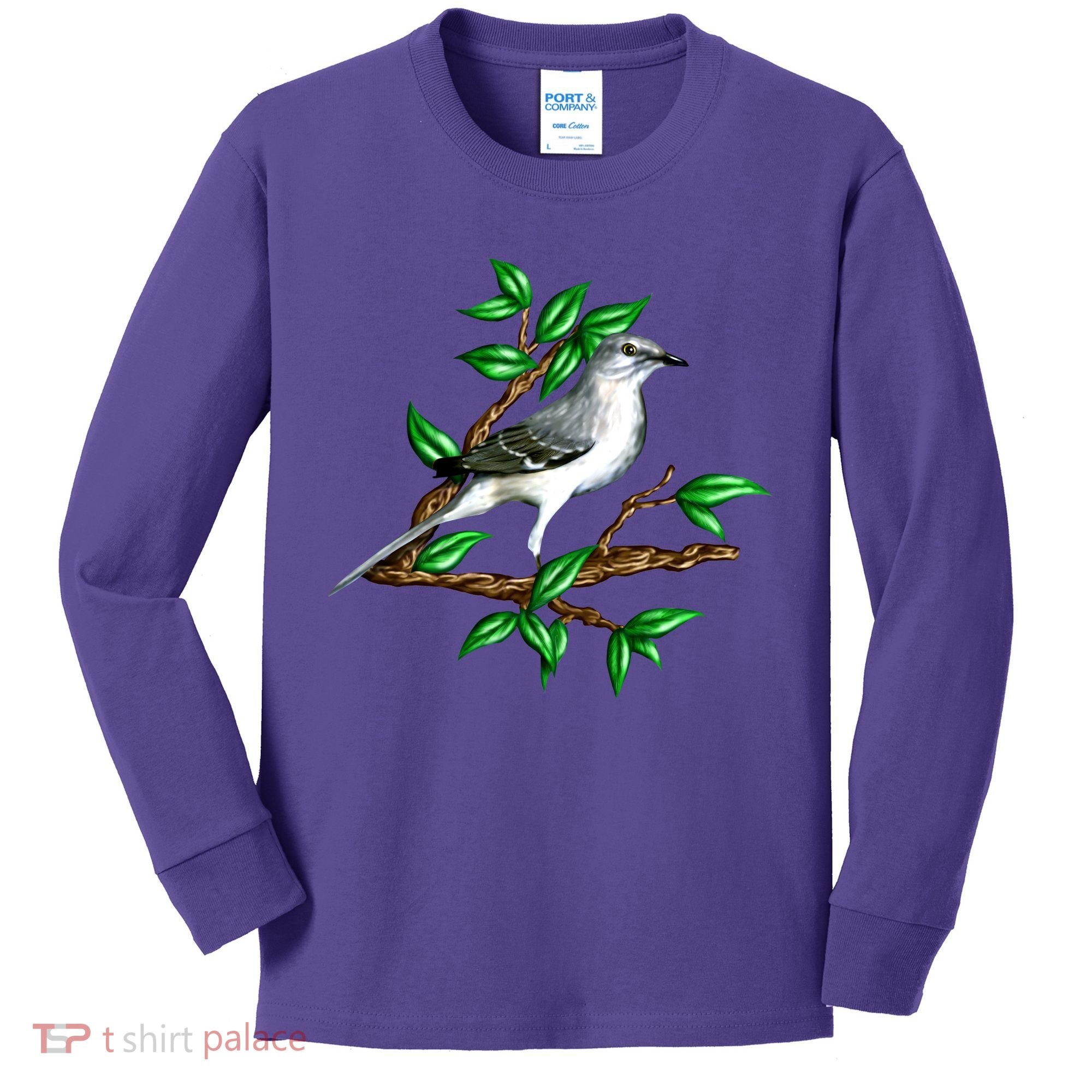 Wildlife - Mockingbird Posing Portrait Kids Long Sleeve Shirt