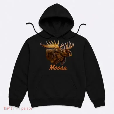 Wildlife - Moose Head Portrait Hoodie
