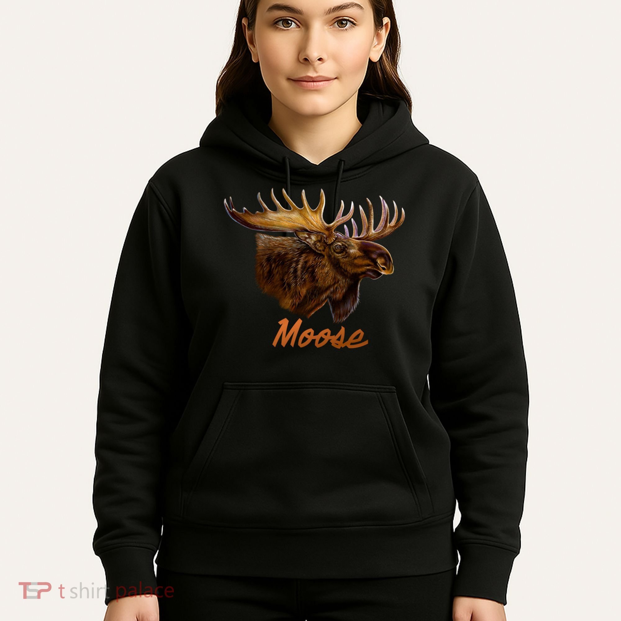 Wildlife - Moose Head Portrait Hoodie