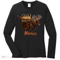 Wildlife - Moose Head Portrait Women's Long Sleeve Shirt thumb 0