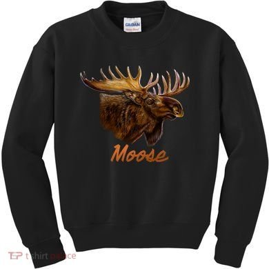 Wildlife - Moose Head Portrait Kids Sweatshirt