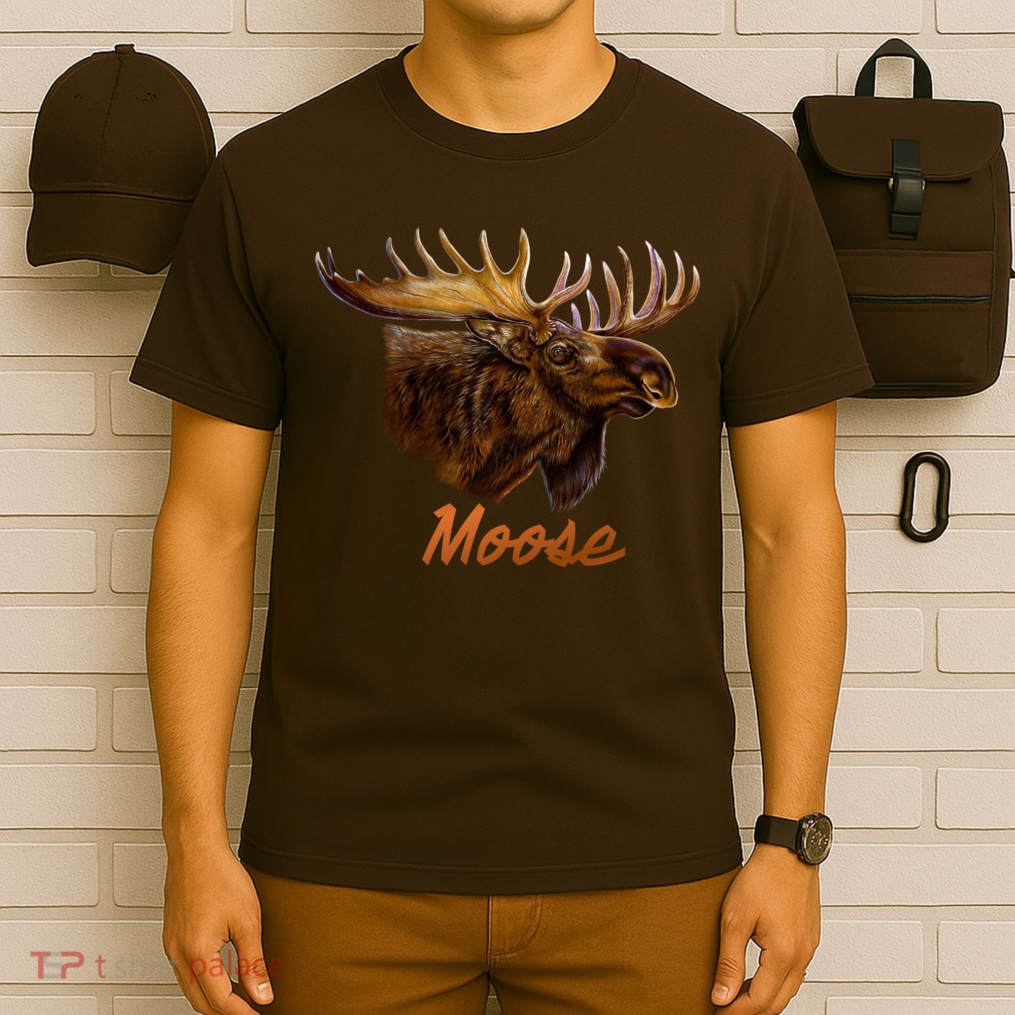 Wildlife - Moose Head Portrait T-Shirt