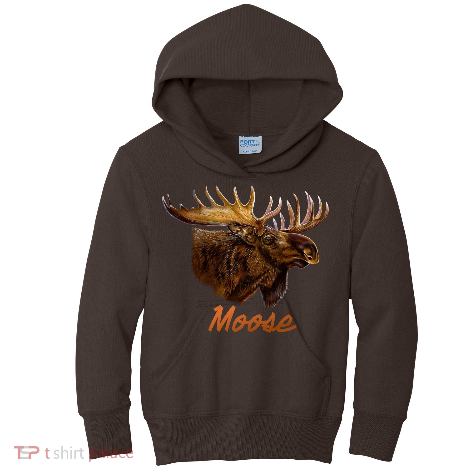 Wildlife - Moose Head Portrait Kids Hoodie