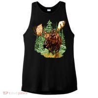 Wildlife - Moose Portrait Ladies PosiCharge Tri-Blend Wicking Tank thumb 0