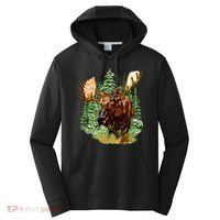 Wildlife - Moose Portrait Performance Fleece Hoodie thumb 0