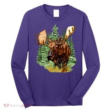 Wildlife - Moose Portrait Long Sleeve Shirt