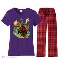 Wildlife - Moose Portrait Women's Flannel Pajama Set thumb 0