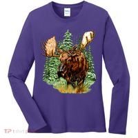 Wildlife - Moose Portrait Women's Long Sleeve Shirt thumb 0