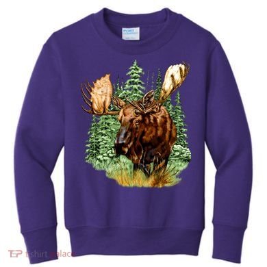 Wildlife - Moose Portrait Kids Sweatshirt