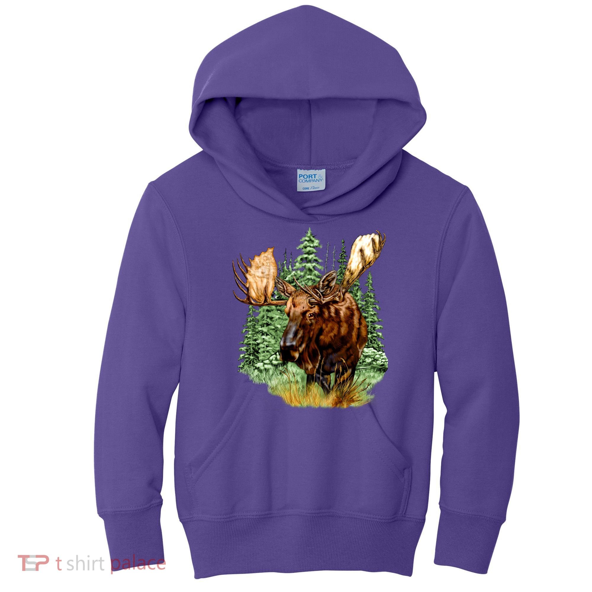 Wildlife - Moose Portrait Kids Hoodie