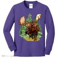 Wildlife - Moose Portrait Kids Long Sleeve Shirt thumb 0