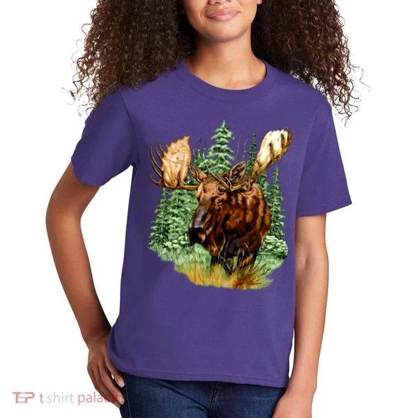 Wildlife - Moose Portrait Kids T-Shirt