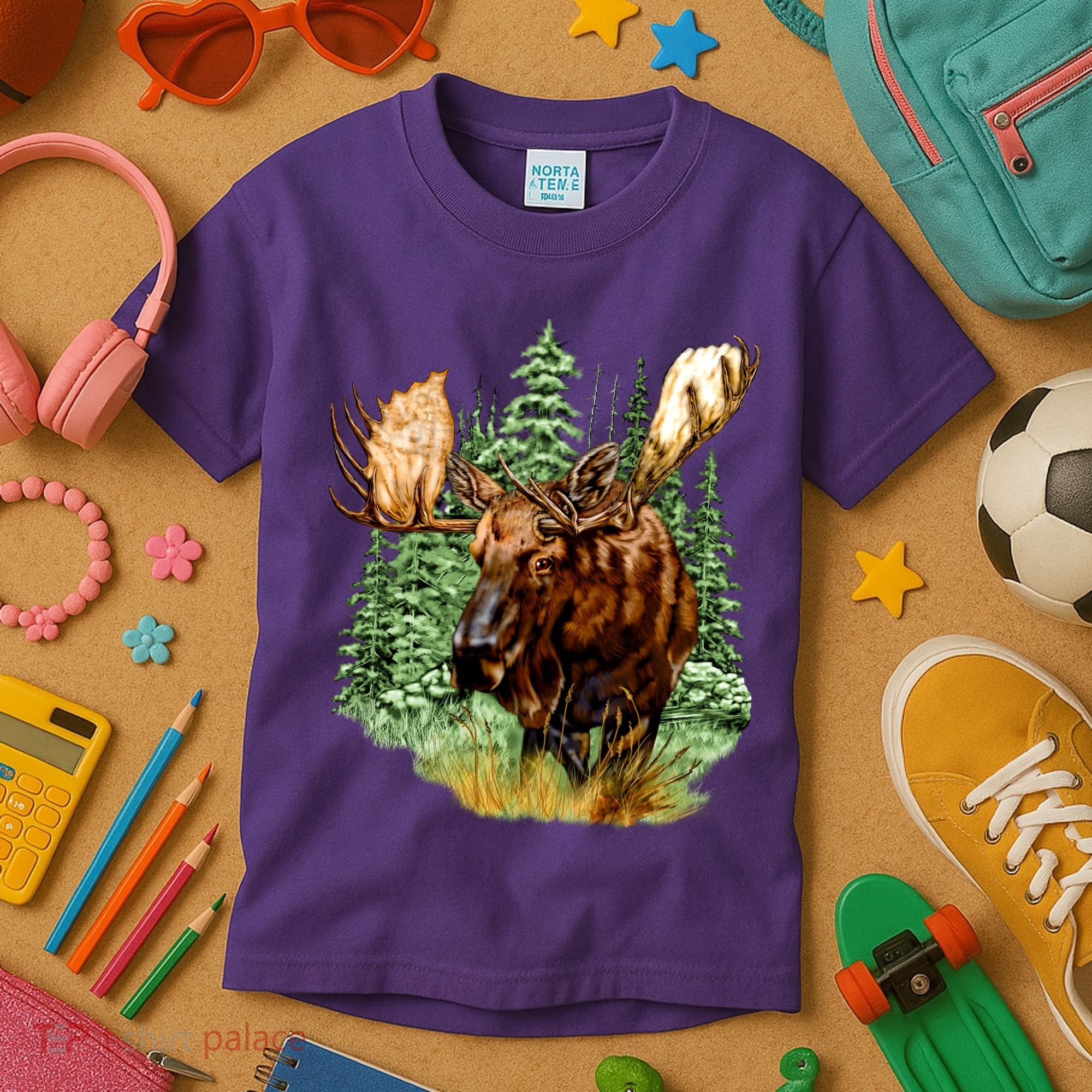 Wildlife - Moose Portrait Kids T-Shirt