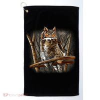 Wildlife - Owl Perched Golf Towel thumb 0
